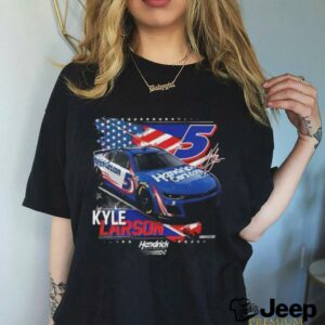 Kyle Larson 5 Patriotic HendrickCars.com T shirt3