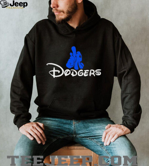 LA Dodgers mickey mouse hand shirt