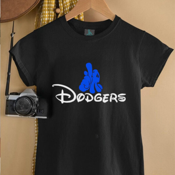LA Dodgers mickey mouse hand shirt