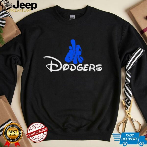 LA Dodgers mickey mouse hand shirt