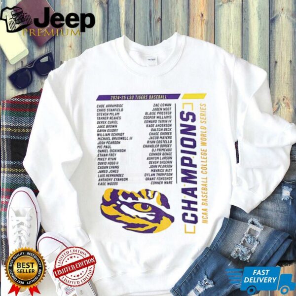 LSU Tigers NCAA 2025 Baseball College World Series Champions shirt