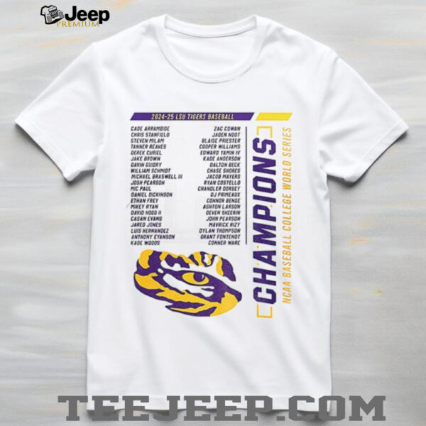 LSU Tigers NCAA 2025 Baseball College World Series Champions shirt