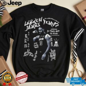 LeBron James 4X MVP graphic black white shirt