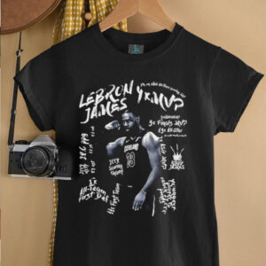 LeBron James 4X MVP graphic black white shirt