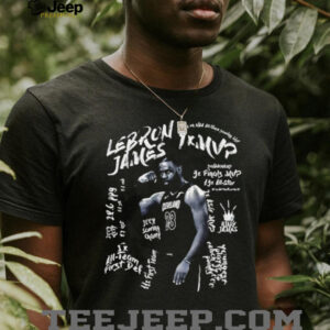 LeBron James 4X MVP graphic black white shirt2