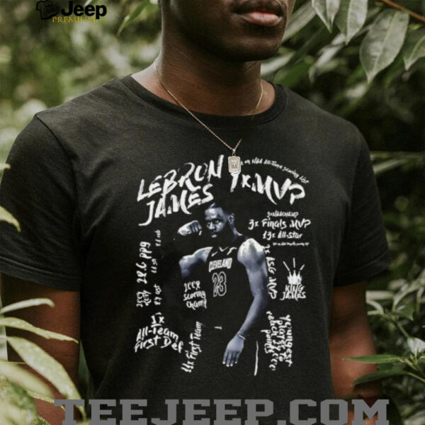 LeBron James 4X MVP graphic black white shirt