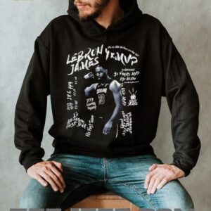 LeBron James 4X MVP graphic black white shirt3