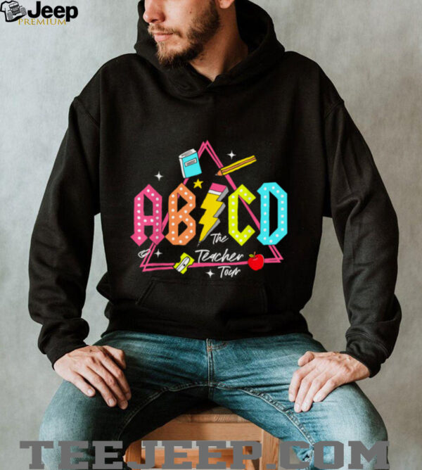 Lightning Bolt ABCD Back To School Tour Teacher 2 Sided T Shirt