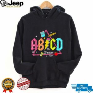 Lightning Bolt ABCD Back To School Tour Teacher 2 Sided T Shirt