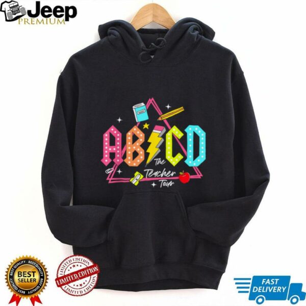 Lightning Bolt ABCD Back To School Tour Teacher 2 Sided T Shirt