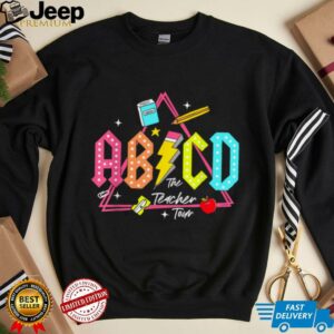 Lightning Bolt ABCD Back To School Tour Teacher 2 Sided T Shirt