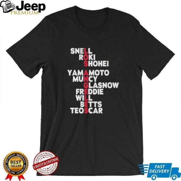 Los Angeles Dodgers baseball Names 2025 shirt