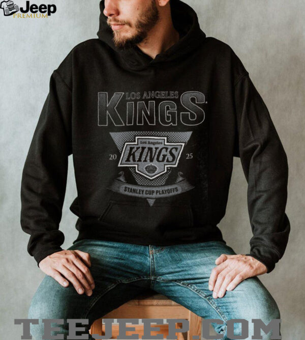 Los Angeles Kings Fanatics Heather Charcoal 2025 Stanley Cup Playoffs Crossbar Tri Blend T Shirt