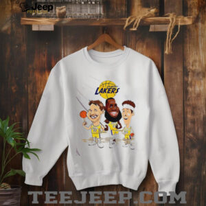 Los Angeles Lakers LeBron James Luka Doncic and Austin Reaves funny cartoons shirt