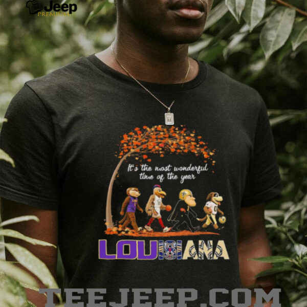 Louisiana Sports Teams Mascot Abbey Road It’s The Most Wonderful Time Of The Year Shirt