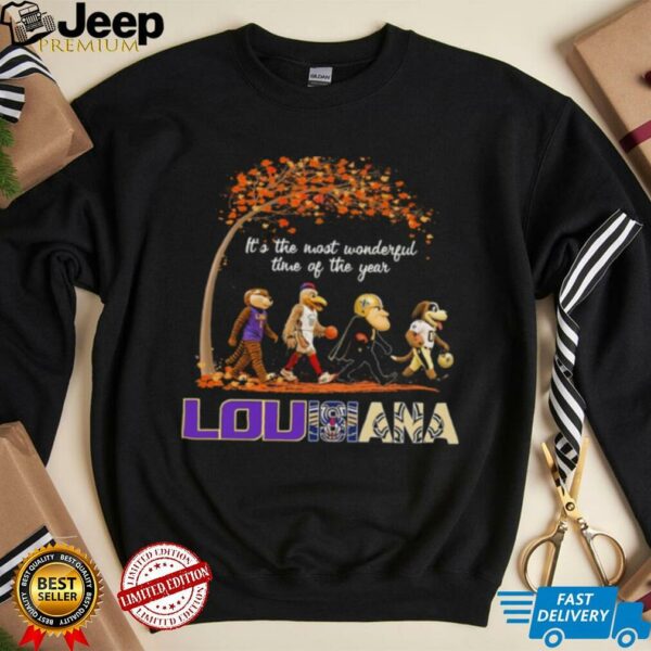 Louisiana Sports Teams Mascot Abbey Road It’s The Most Wonderful Time Of The Year Shirt