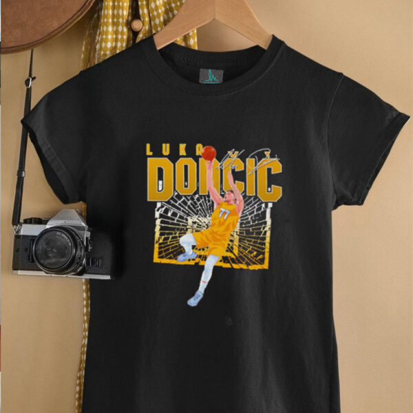 Luka Doncic Los Angeles Lakers shattered signature shirt