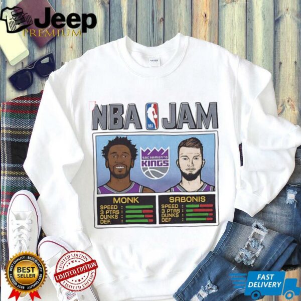 Malik Monk and Domantas Sabonis Sacramento Kings NBA Jam shirt