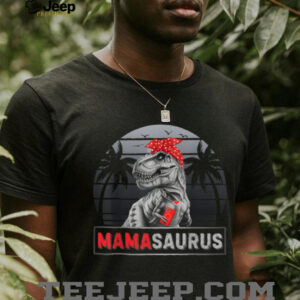 Mamasaurus Retro Dinosaur Funny Family Day Mama Saurus Humor T Shirt