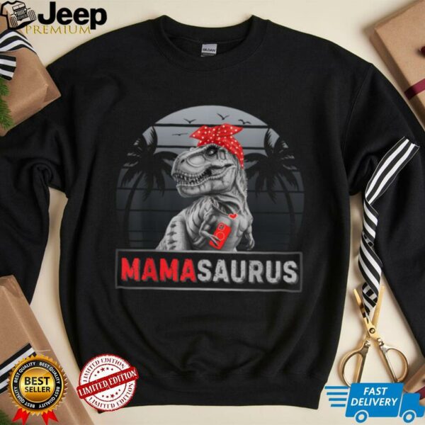 Mamasaurus Retro Dinosaur Funny Family Day Mama Saurus Humor T Shirt
