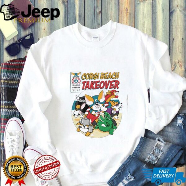Marvel Corgi beach takeover 2025 shirt