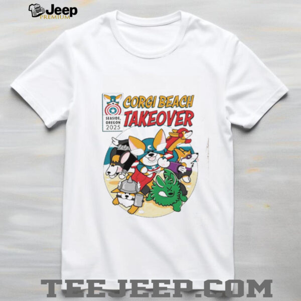Marvel Corgi beach takeover 2025 shirt