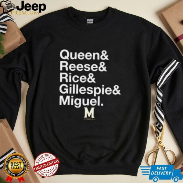 Maryland Terrapins basketball Queen and Reese and Rice and Gillespie and Miguel shirt