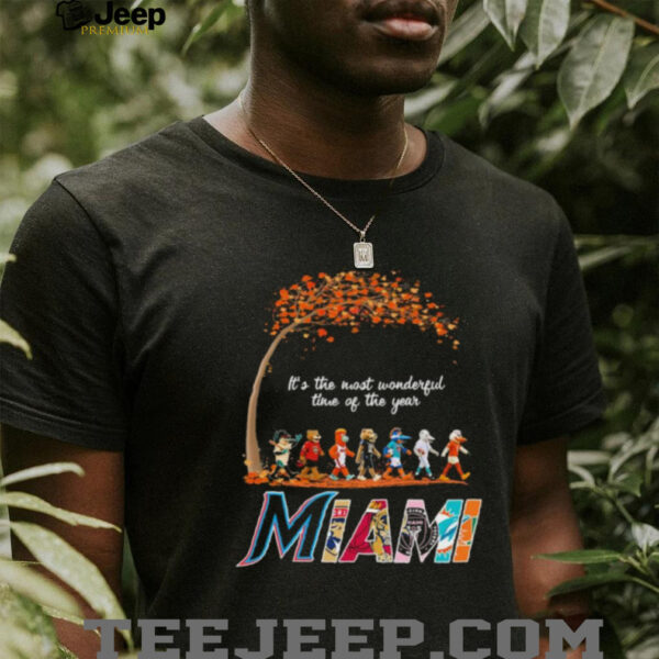Miami Sports Teams Mascot Abbey Road It’s The Most Wonderful Time Of The Year Shirt