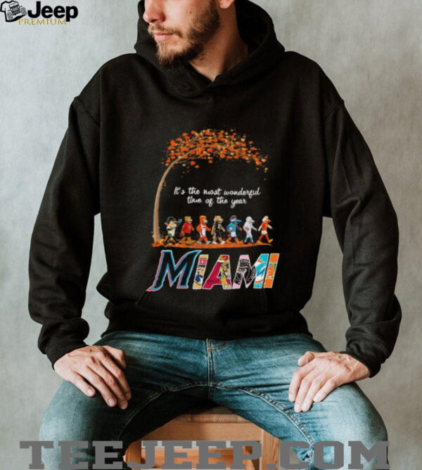 Miami Sports Teams Mascot Abbey Road It’s The Most Wonderful Time Of The Year Shirt