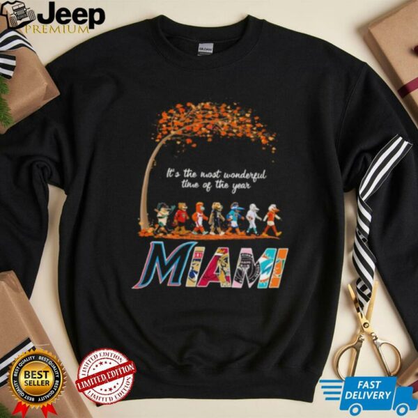 Miami Sports Teams Mascot Abbey Road It’s The Most Wonderful Time Of The Year Shirt