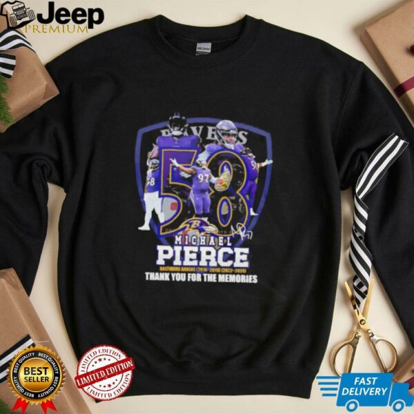 Michael Pierce Baltimore Ravens thank you for the memories shirt