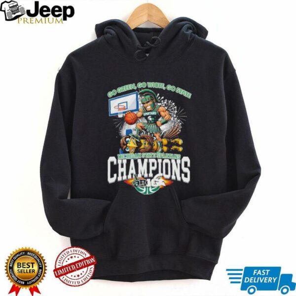 Michigan State Spartans Stomp Iowa Hawkeyes Go Green Go White Go State Big 10 Champions 2025 Mascot T shirts