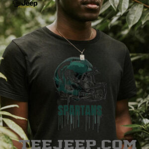 Michigan State Spartans Youth Heather Dripping Football T Shirt3