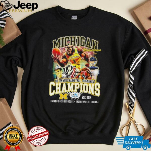 Michigan Wolverines Big Ten Men Basketball Tournament Champions 2025 shirt