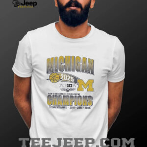 Michigan Wolverines Fanaticity 2025 Big Ten Mens Basketball Tournament Champions shirt1