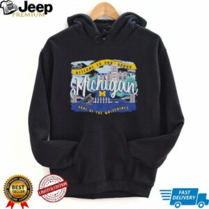 Michigan Wolverines Fanaticity Campus Scene Drawing Script shirt4