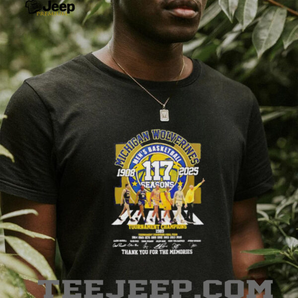 Michigan Wolverines mens basketball 117 season 1908 2025 thank you for the memories unisex t shirt (1)