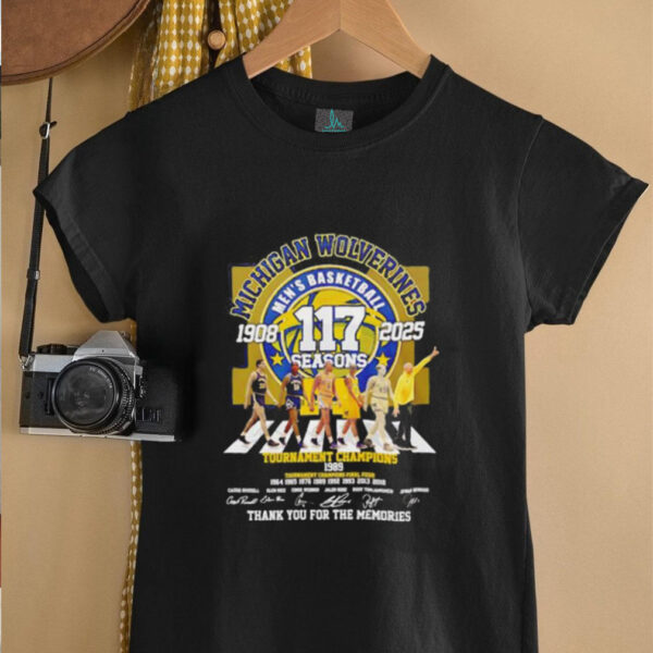 Michigan Wolverines mens basketball 117 season 1908 2025 thank you for the memories unisex t shirt (1)