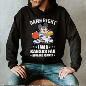 Mickey mouse damn right I am a Kansas basketball fan now and forever T shirt5