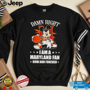 Mickey mouse damn right I am a Maryland basketball fan now and forever T shirt3