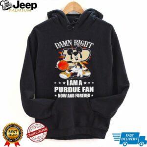 Mickey mouse damn right I am a Purdue basketball fan now and forever T shirt2