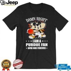 Mickey mouse damn right I am a Purdue basketball fan now and forever T shirt4