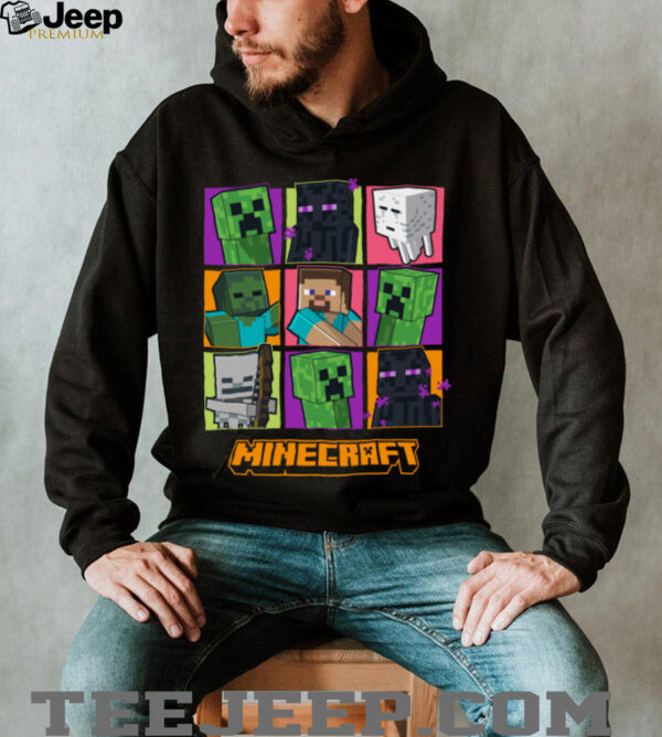Minecraft Creeper Enderman Characters Grid Shirt