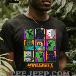 Minecraft Creeper Enderman Characters Grid Shirt