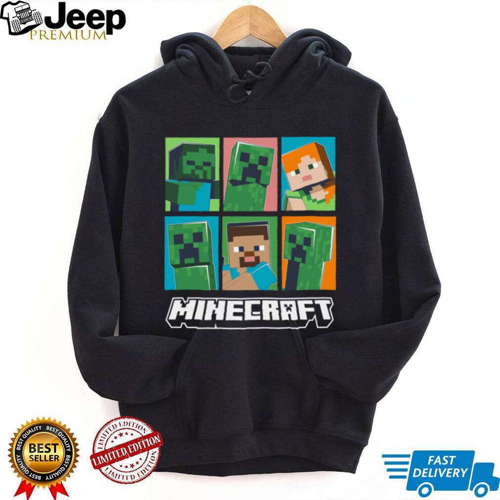 Minecraft Creeper Zombie Alex Steve Character Grid Shirt Minecraft Creeper Zombie Alex Steve Character Grid Shirt