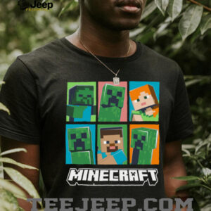 Minecraft Creeper Zombie Alex Steve Character Grid Shirt