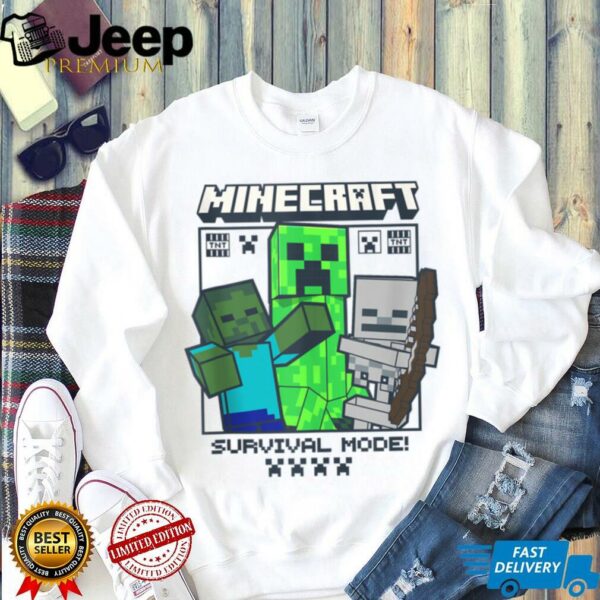Minecraft Creeper Zombie Skeleton Survival Mode Shirt