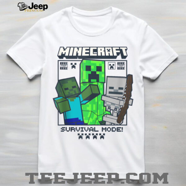 Minecraft Creeper Zombie Skeleton Survival Mode Shirt