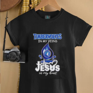 Minnesota Timberwolves in my veins Jesus in my heart drop blood shirt3