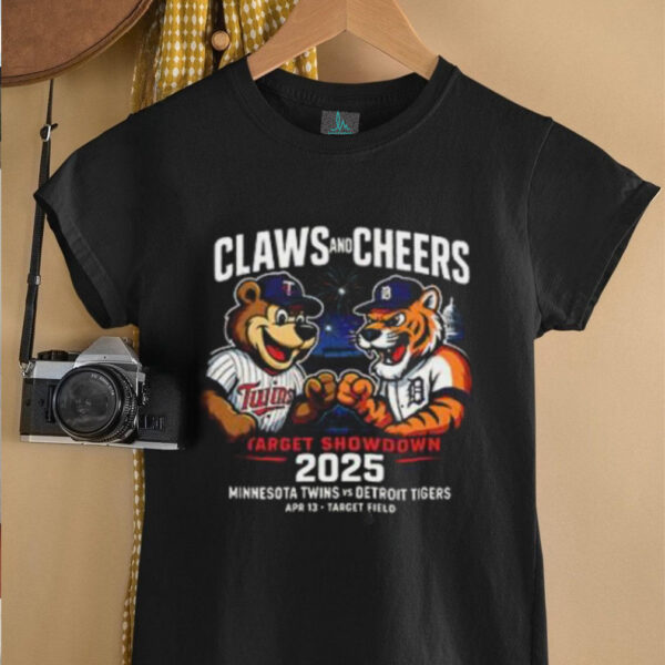 Minnesota Twins vs Detroit Tigers Claws and Cheers Target Showdown 2025 shirt